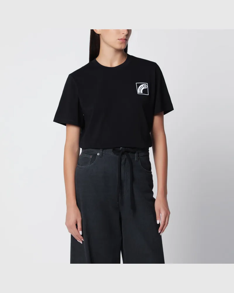 Maison Margiela Schwarzes T-Shirt aus Baumwolljersey Black