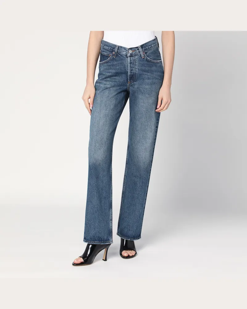 AGOLDE Jeans V-Waist Kelly blau mit verwaschenem Effekt 