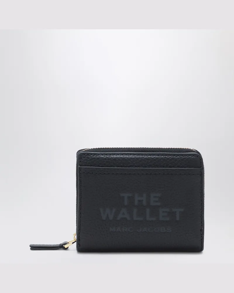 Marc Jacobs Mini-Portemonnaie aus schwarzem Vollnarbenleder Black