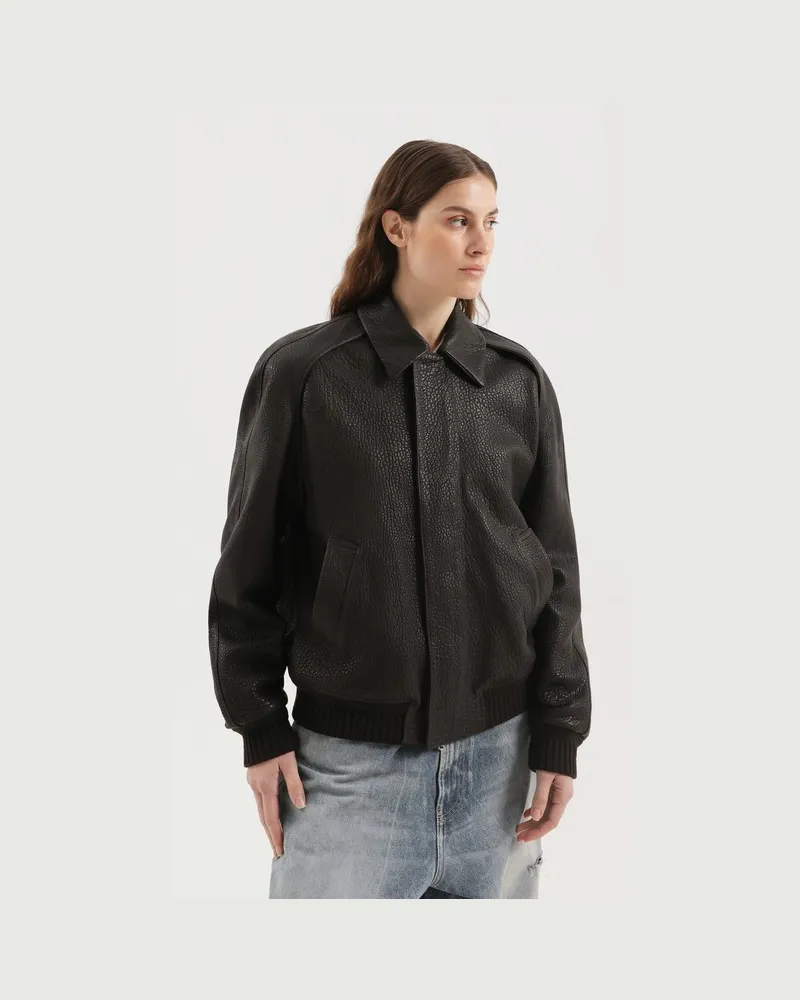 1989 STUDIO Braune Lederjacke Braun