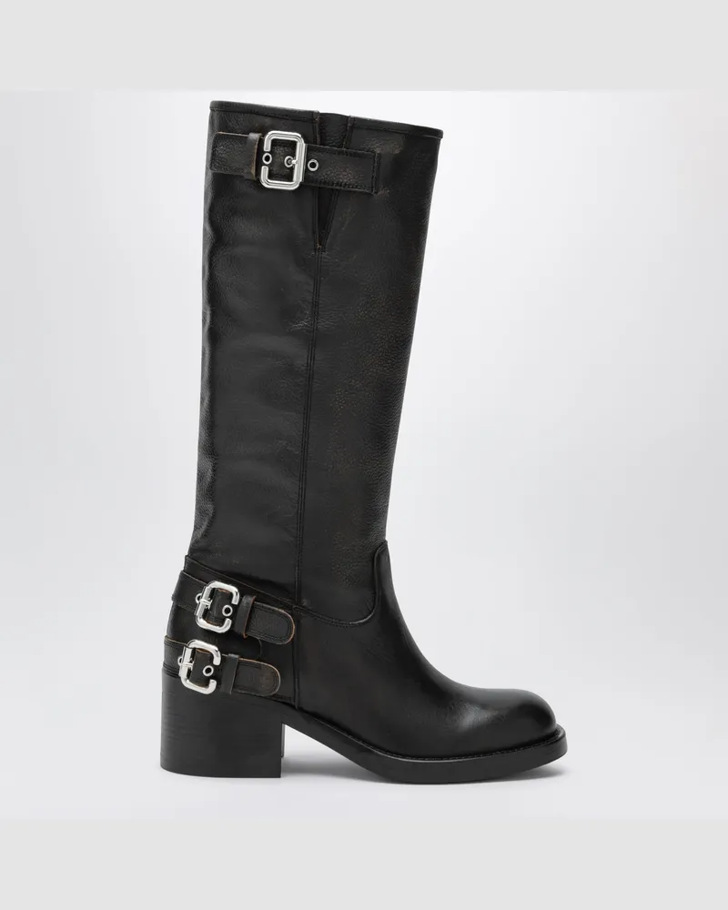Chloé Dakota Bikerstiefel aus Kalbsleder in Schwarz Black
