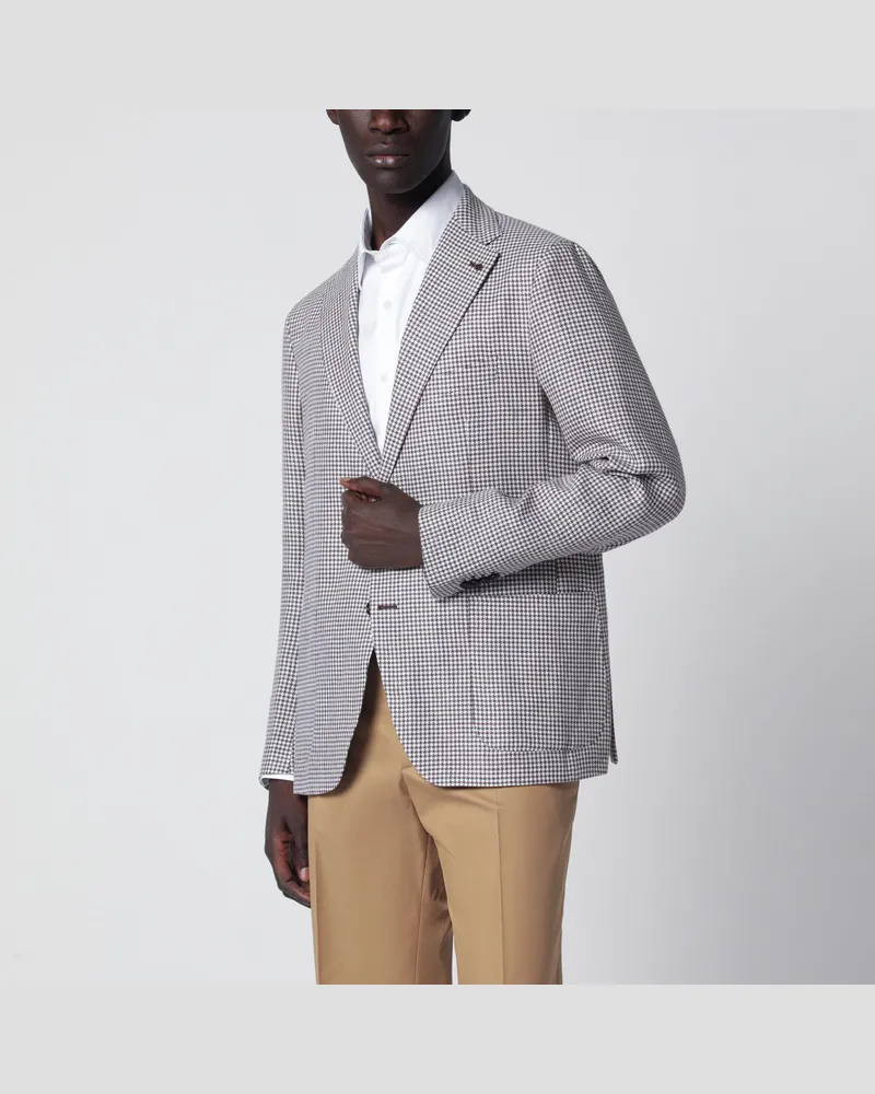 Tagliatore Einreihige Jacke mit braunem Muster Brown