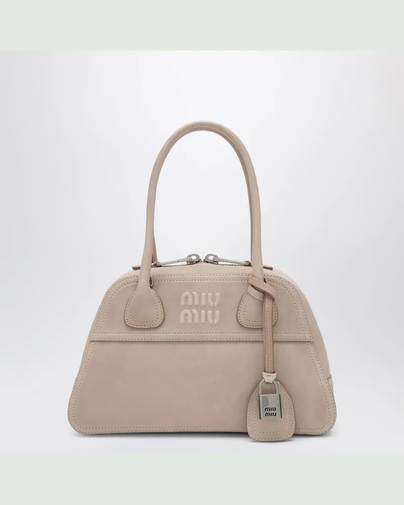 Miu Miu Kleine Vivant Tasche aus Nappaleder in Opale-Rosa Beige