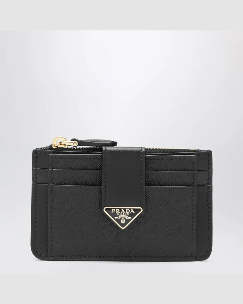 Prada Black Saffiano leather card holder Black
