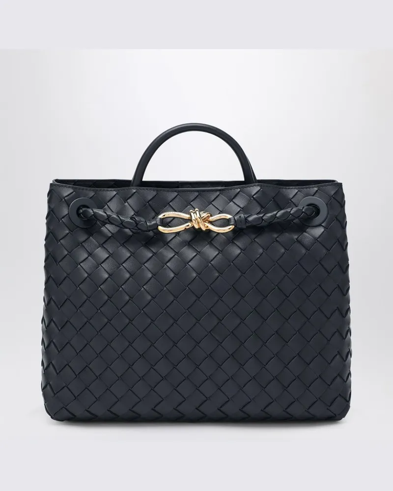 Bottega Veneta Mittlere Andiamo Tasche in Mitternachtsblau Schwarz
