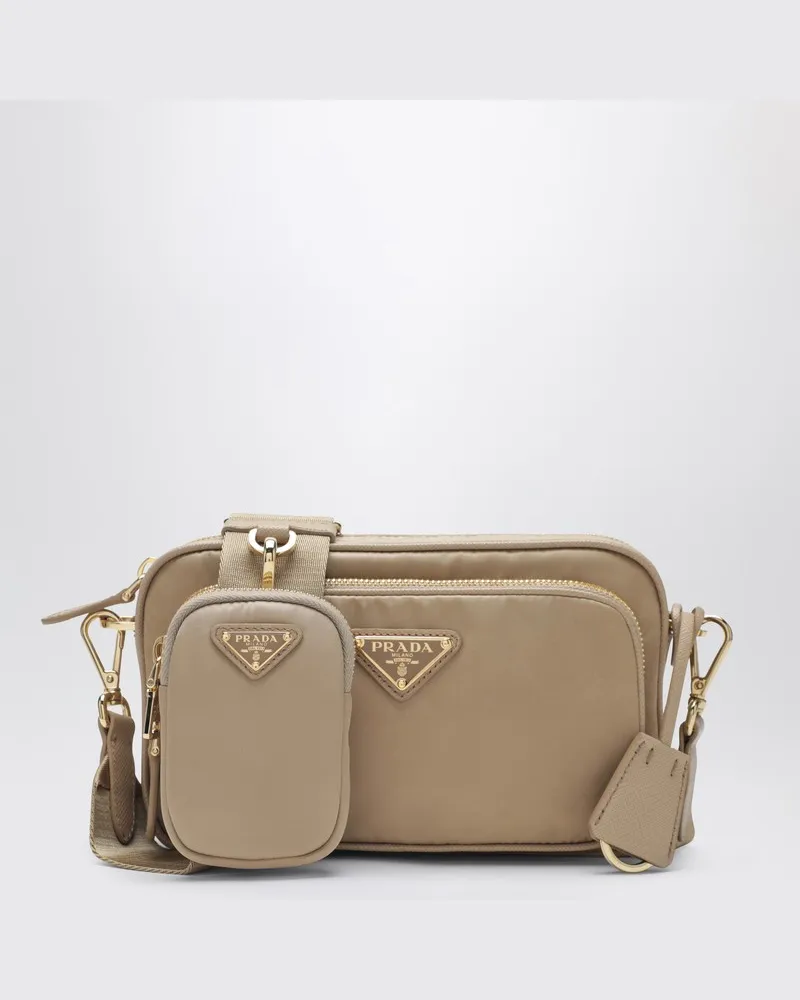 Prada Re-Nylon Umhängetasche in Camel Beige