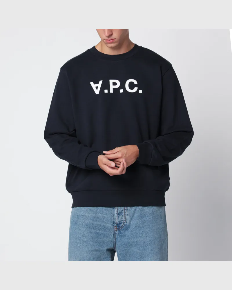 A.P.C. Standard Grand VPC dunkelblaues Baumwoll-Sweatshirt Blue
