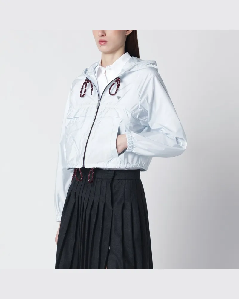 Prada Kristallfarbene Jacke aus Re-Nylon Hellblau