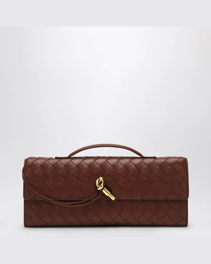 Bottega Veneta Sapele Cutch Andiamo mit Griff Braun