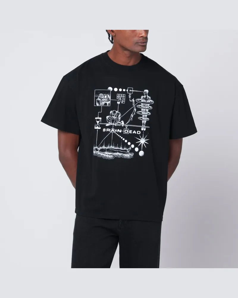 Brain Dead Schwarzes Neuro Free Association T-Shirt Schwarz