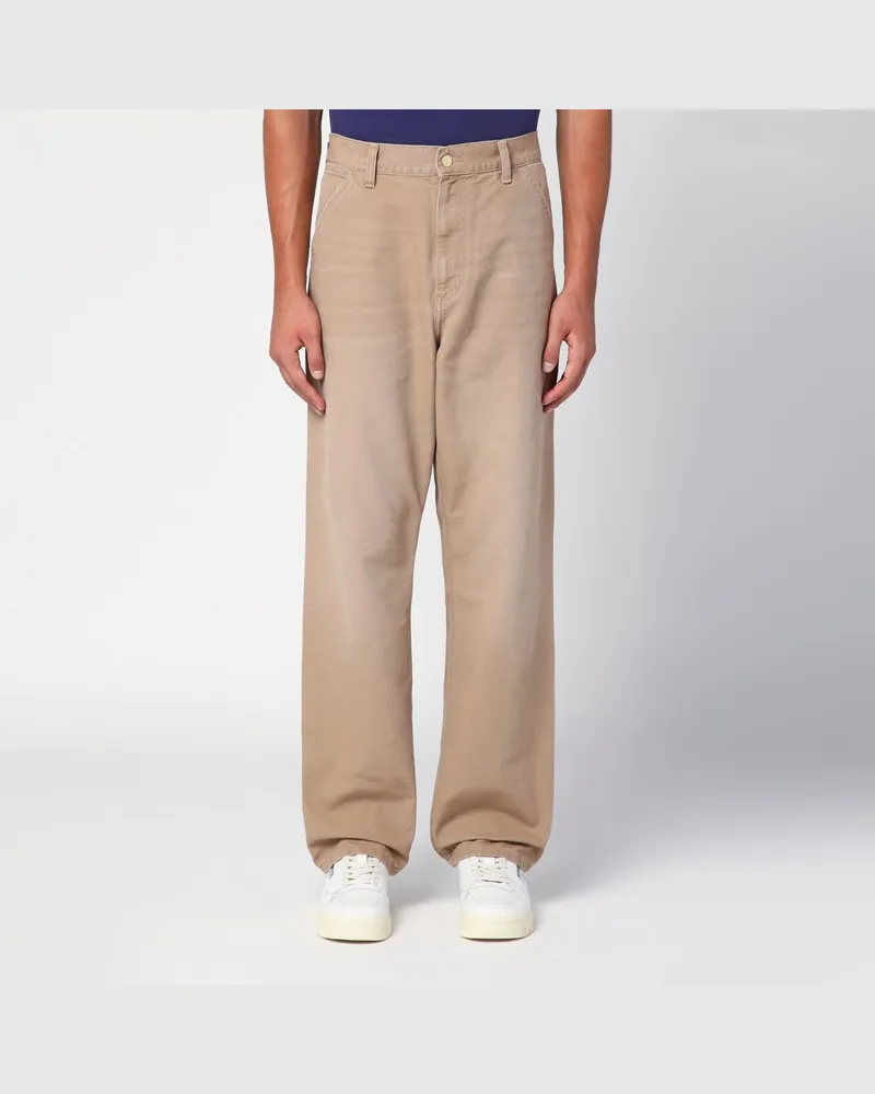Carhartt WIP Single Knee Pant Peanut aus Bio-Baumwoll-Canvas Beige