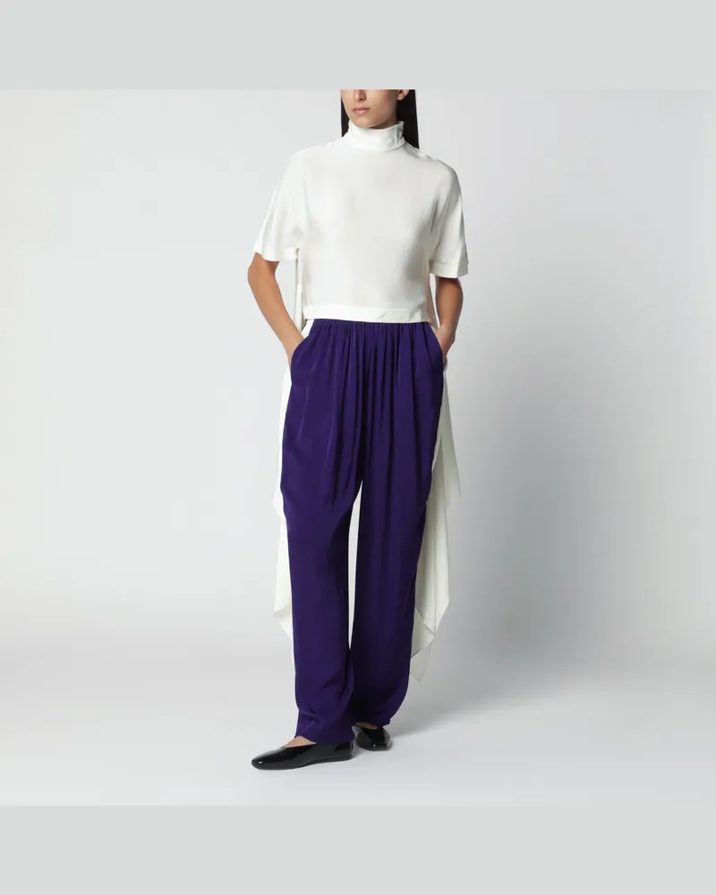 Alaïa Asymmetrisches Top aus Viskose-Cady in Cremeweiß White