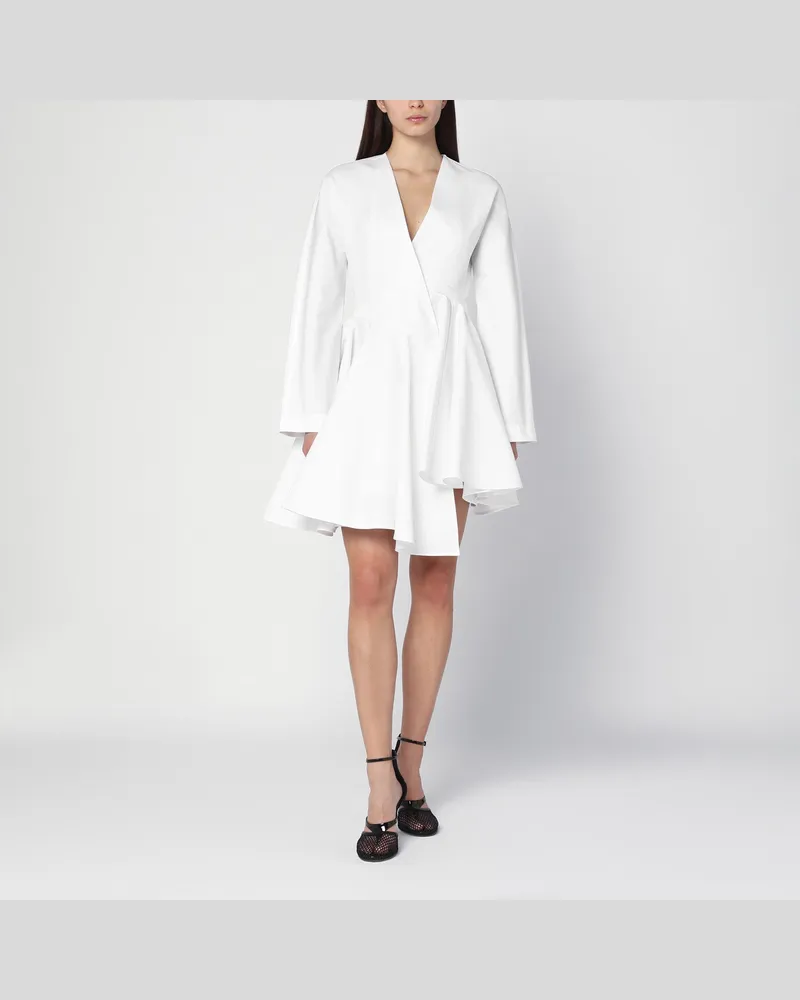 Alaïa Asymmetrisches weißes Kleid aus Baumwolle 