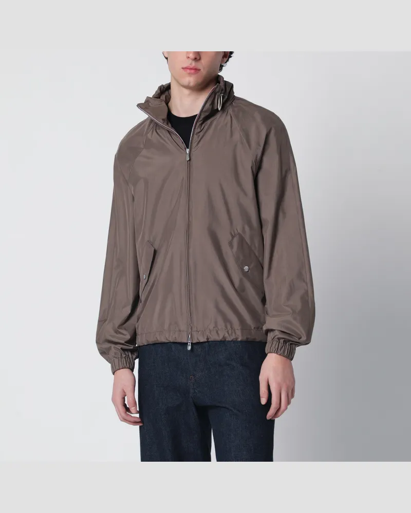 Brunello Cucinelli Taupefarbene Jacke aus Seidenmischung Brown