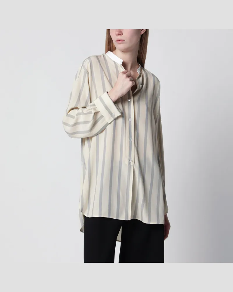 The Row Falco Seidenhemd mit Streifen White