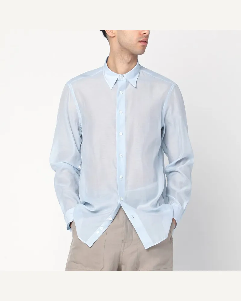 LARDINI Hellblaues Hemd aus Seidenmischung Hellblau