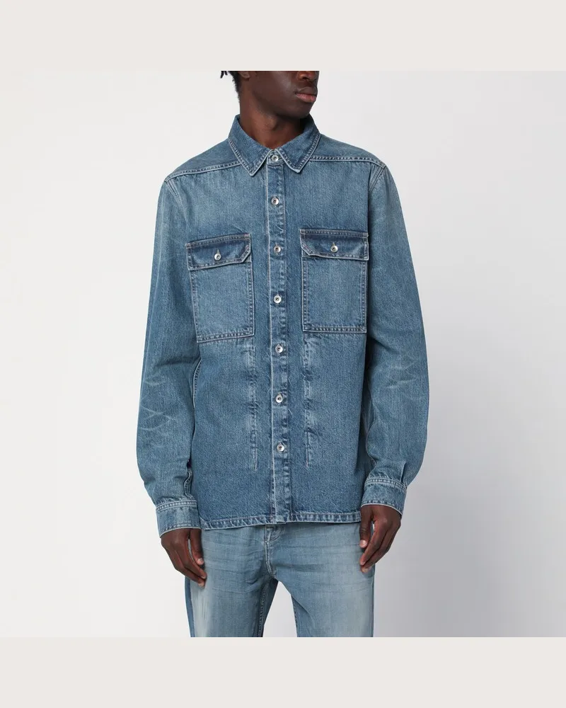 DRKSHDW by Rick Owens Hemd blau gewaschener Effekt in Denim Blau