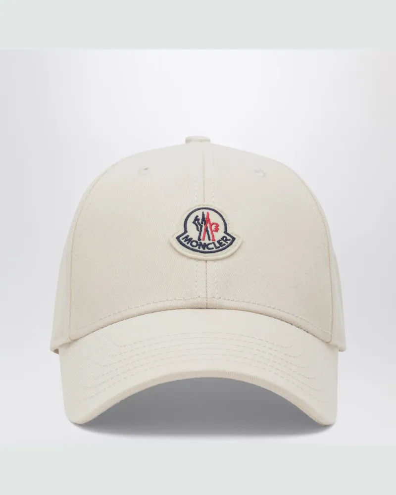 Moncler Beige Baseballkappe mit Logo 