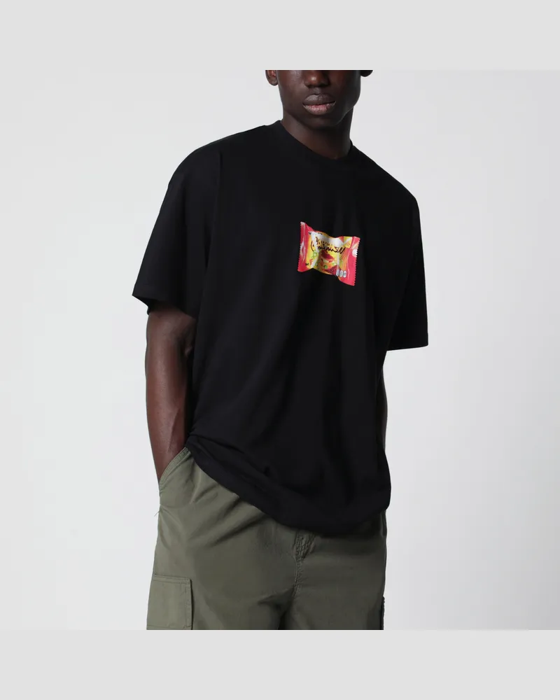 Carhartt WIP Weites T-Shirt Road Side Snack aus schwarzer Baumwolle Black