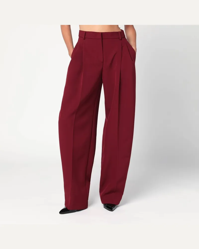 ANDAMANE Bordeaux plissierte Hose Burgunderrot