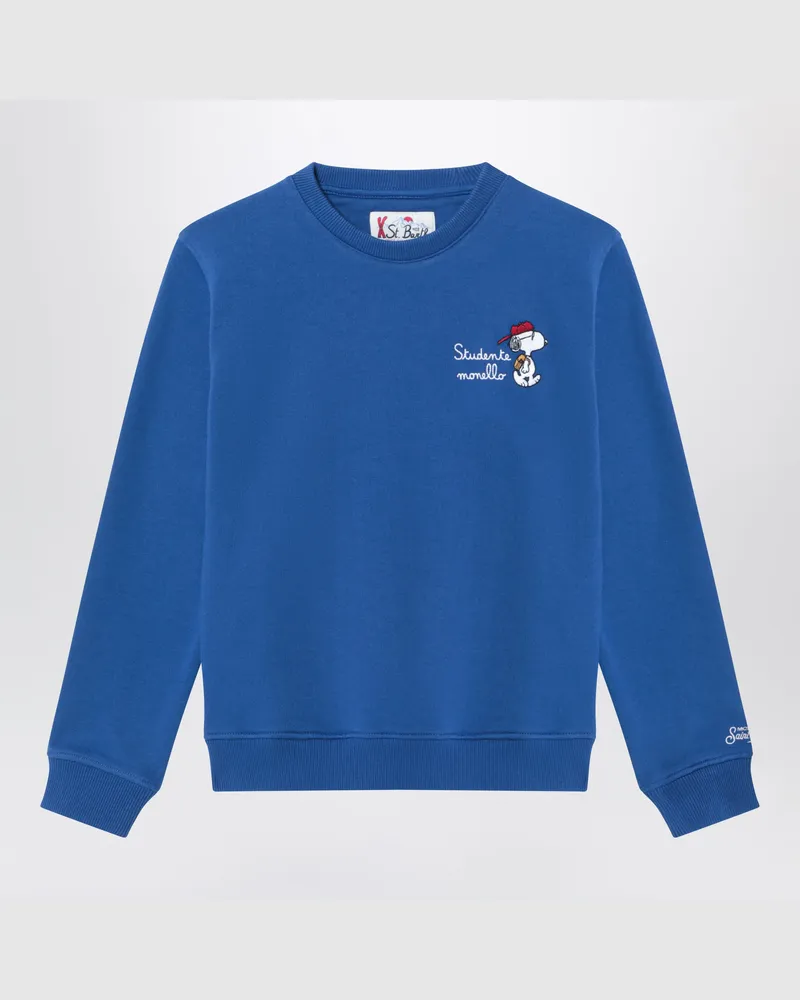 MC2 Saint Barth Blaues Snoopy Student Bully Sweatshirt aus Baumwolle Light
