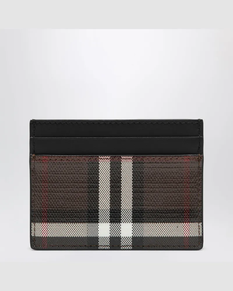 Burberry Brown card holder in coated cotton with Check pattern Brown