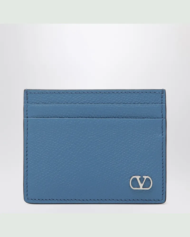 Valentino Garavani Kartenetui aus ultramarinblauem Leder Blue