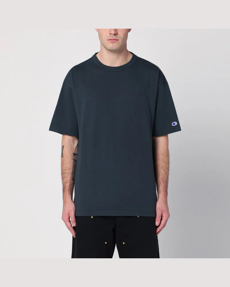 Champion Marinblaues T-Shirt mit Rundhalsausschnitt aus Baumwolle Blue
