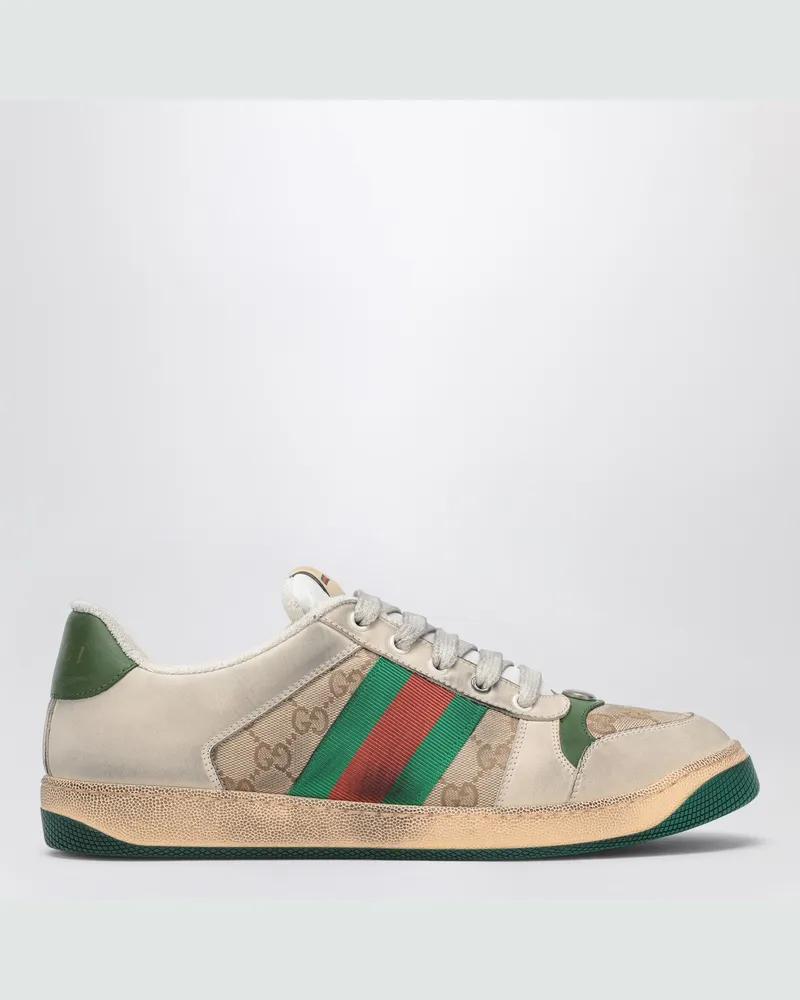 Gucci Beige Screener Sneakers aus Original GG-Stoff Multicolor