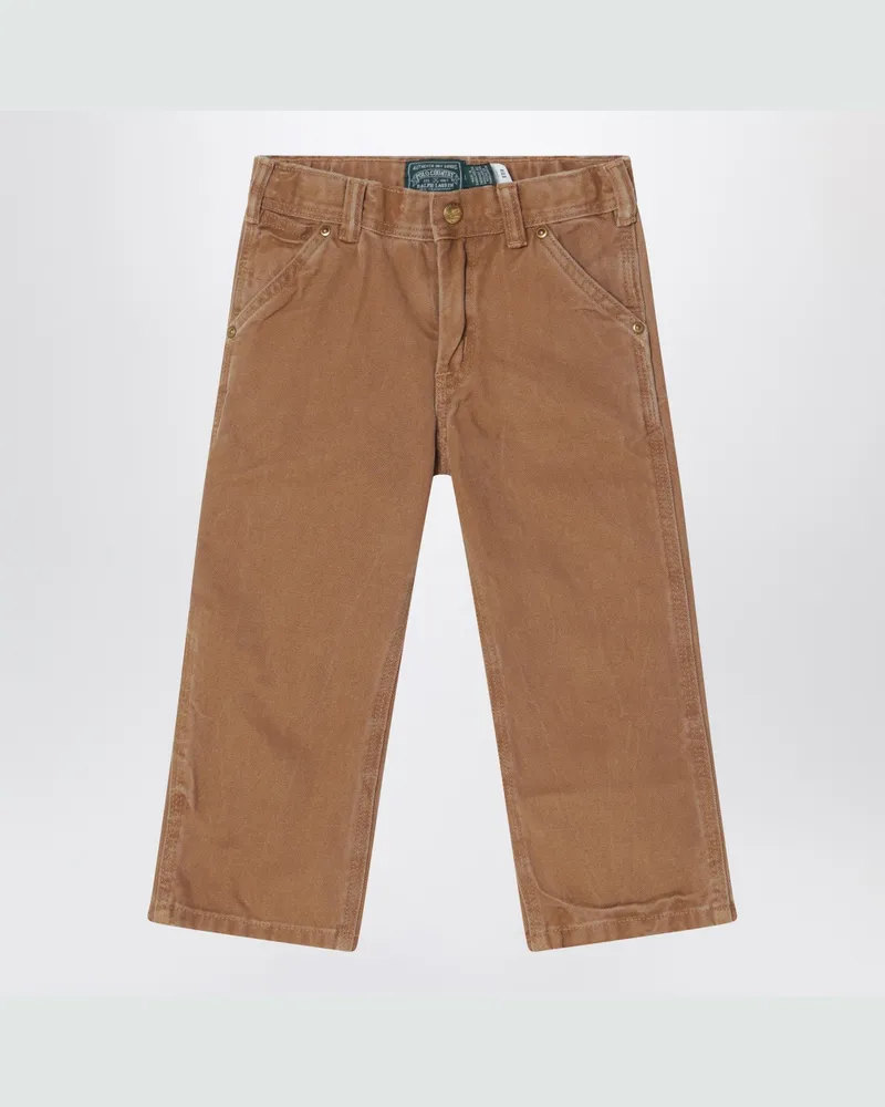 Ralph Lauren Braune Hose aus Baumwolle mit Vintage-Effekt Beige