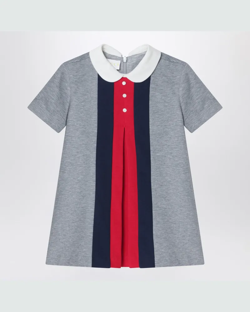 Gucci Hellgraues Baumwollkleid mit Webband Grey