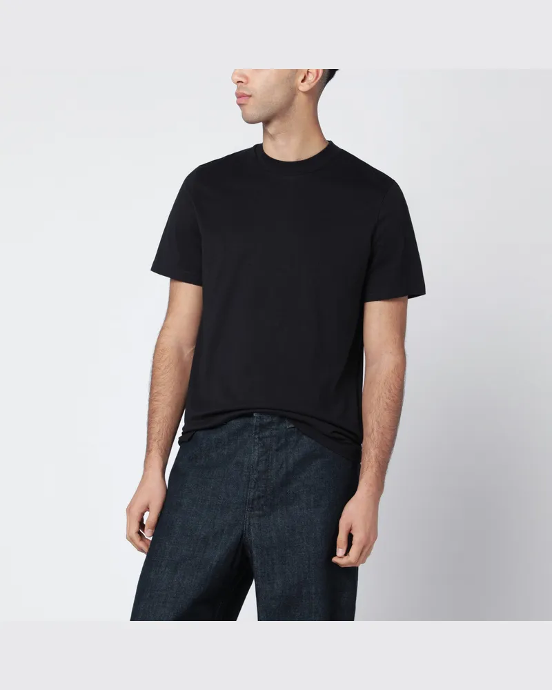 Jil Sander Schwarzes Baumwoll-T-Shirt Black