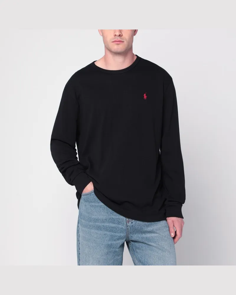 Ralph Lauren Schwarzer Classic-Fit-Jersey aus Baumwolle Schwarz