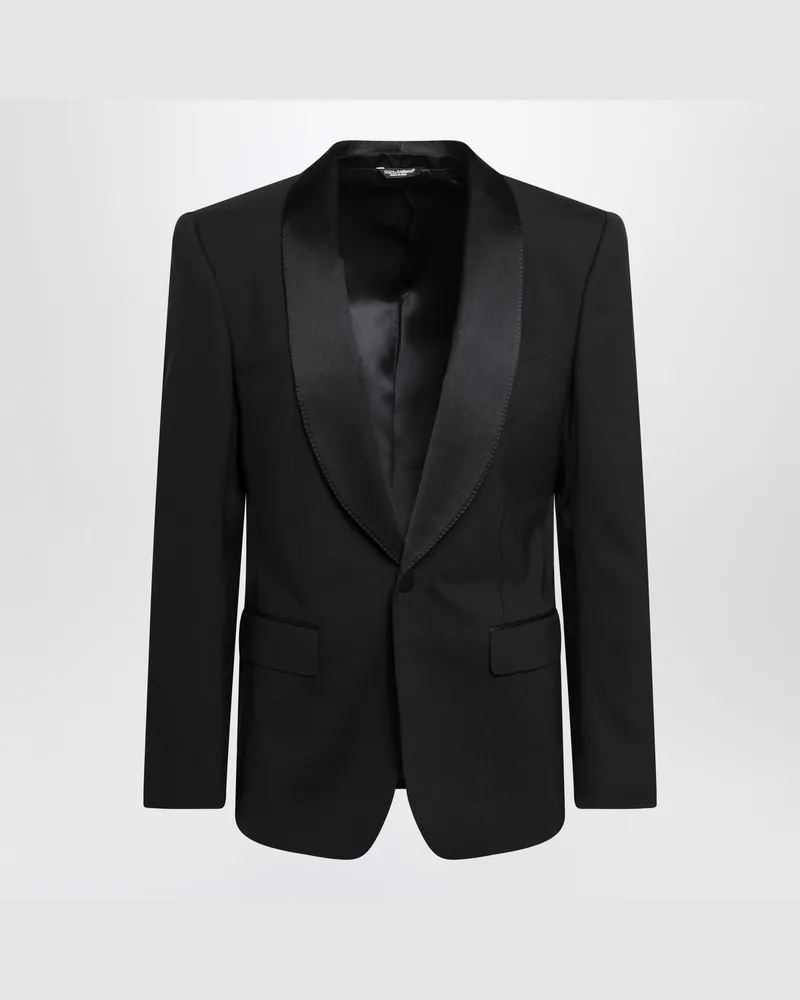 Dolce & Gabbana Sicilia-Smokingjacke aus Stretchwolle, schwarz Black