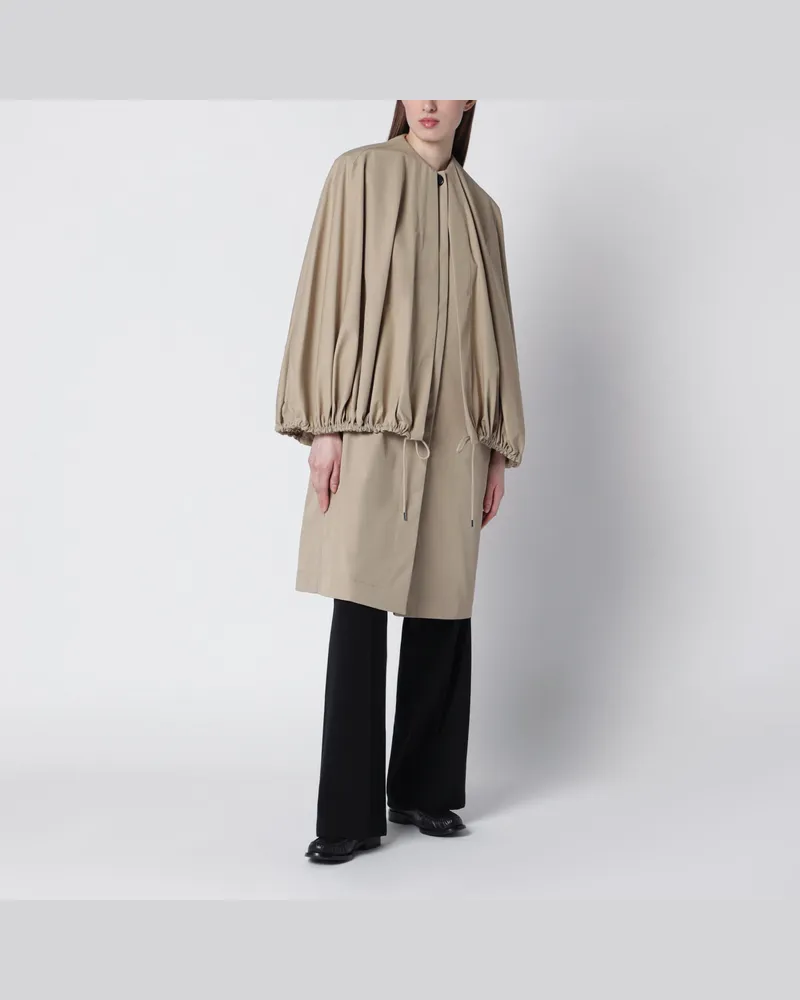 Totême Beiger Cape-Mantel aus Baumwolle Beige