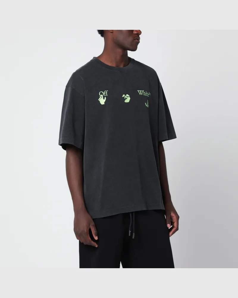 OFF-WHITE Vintage-schwarzes T-Shirt mit Logo-Prints Black