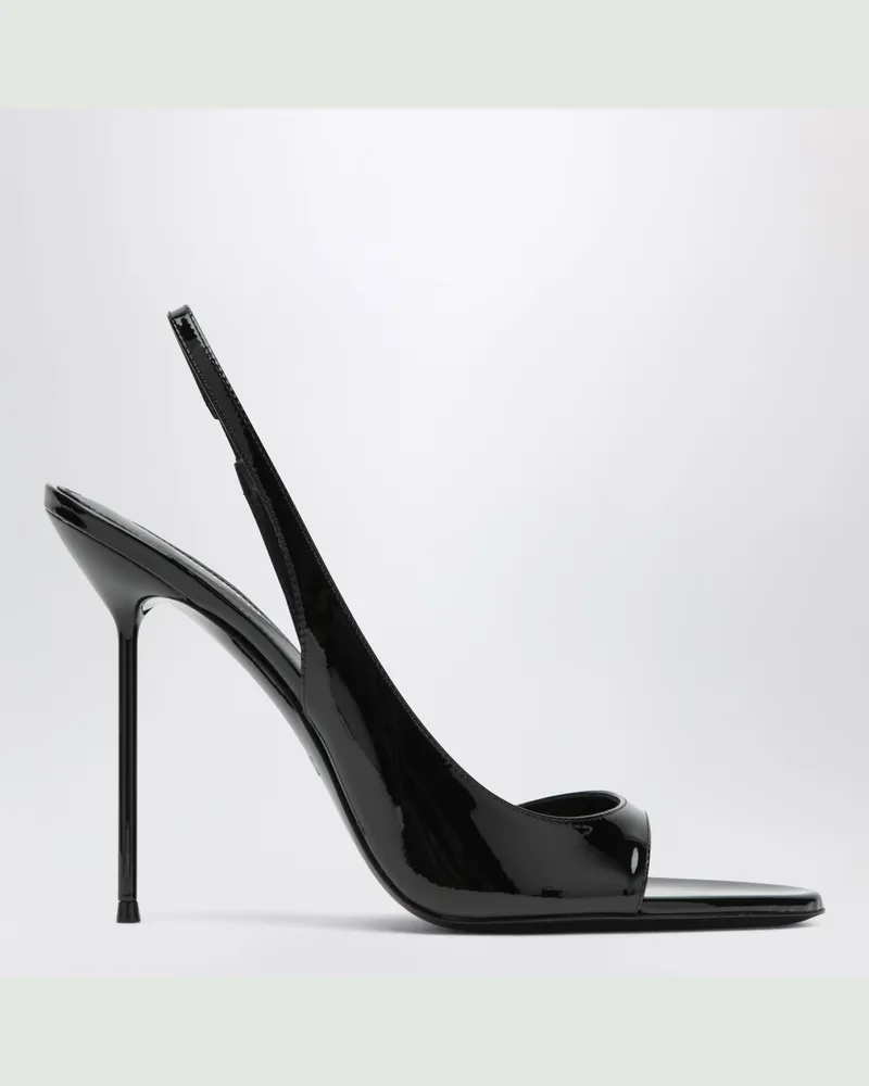 Paris Texas Schwarze Slingback-Sandalen aus Lackleder Black