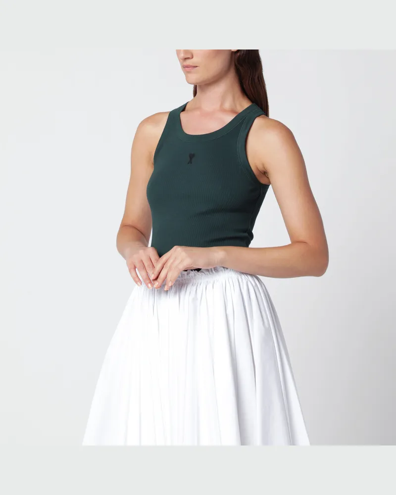 AMI Paris Flaschengrünes Ami De Coeur Tanktop Green