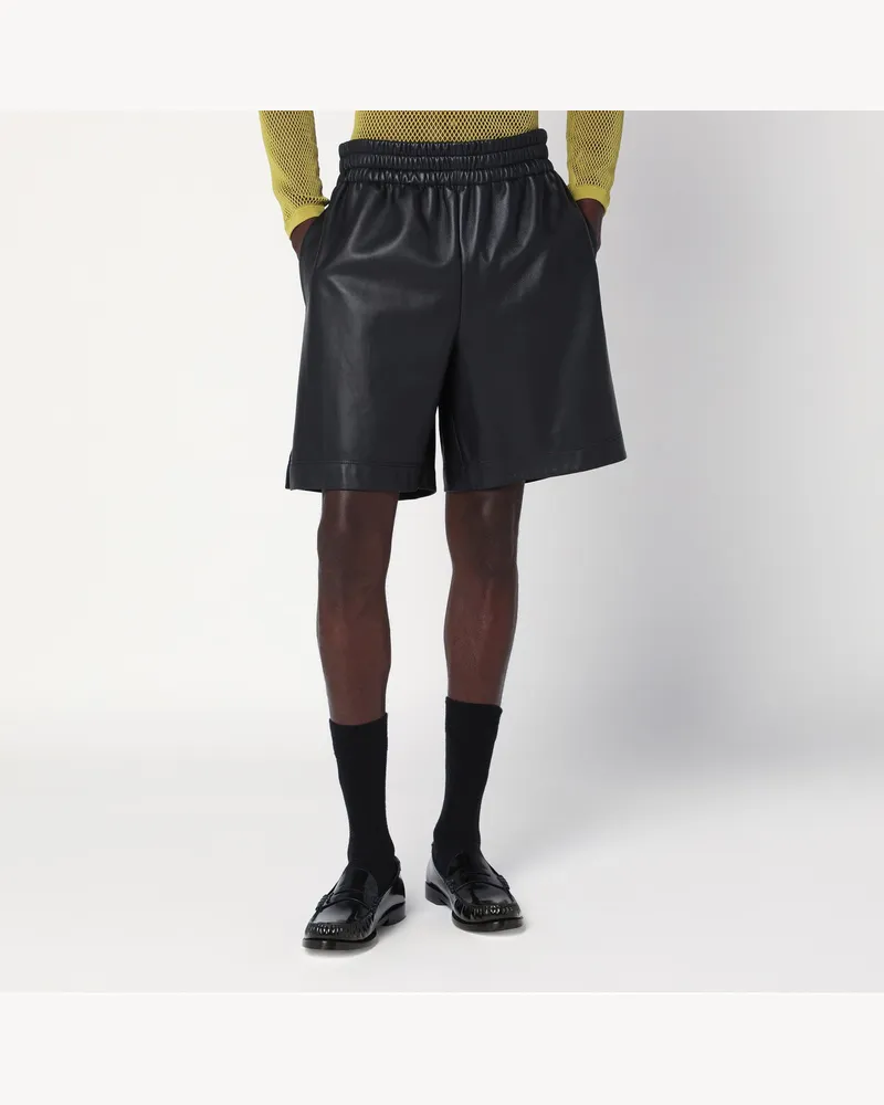 Gucci Schwarze Bermudashorts aus Leder Black