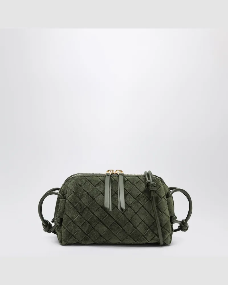 Bottega Veneta Concert Clutch aus grünem Flechtleder Green