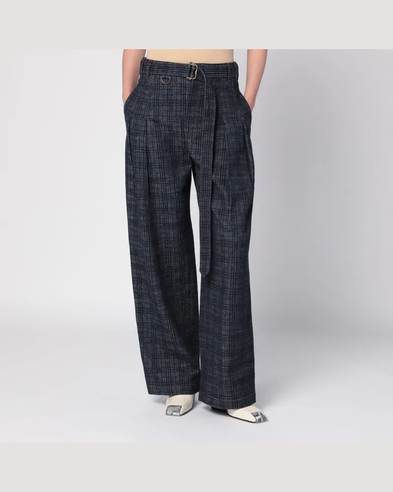 Burberry Indigo Jeans aus Denim mit Check-Muster Blue
