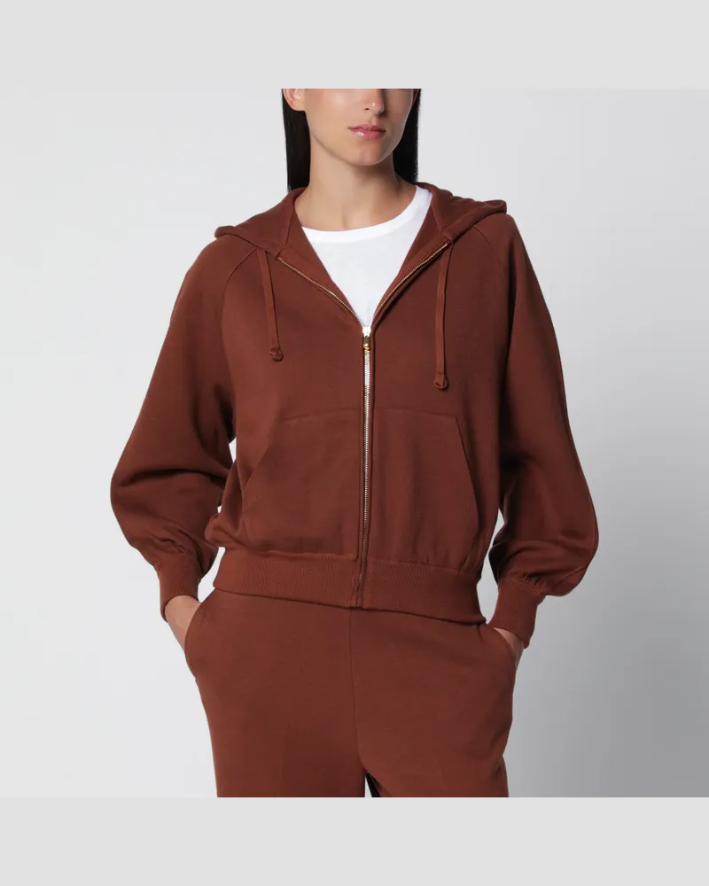 Loro Piana Brauner Hoodie aus Baumwolle Red