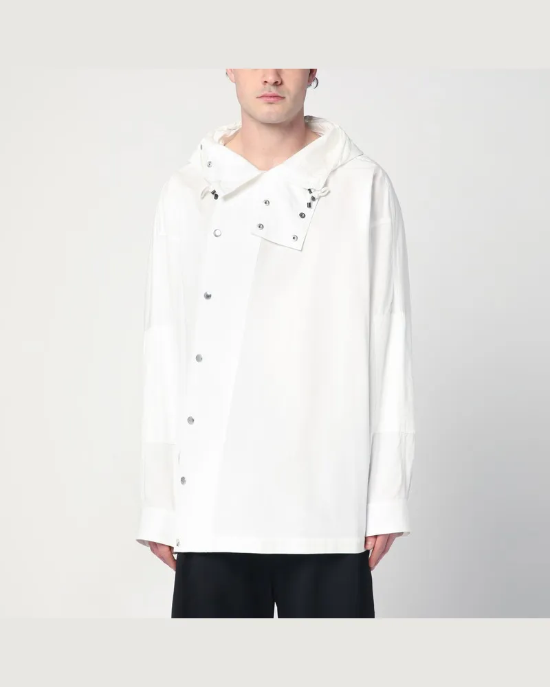Dries van Noten Weißes asymmetrisches Baumwollhemd Weiß