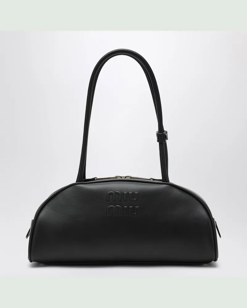 Miu Miu Mittelgroße Beau Tasche aus schwarzem Leder Black