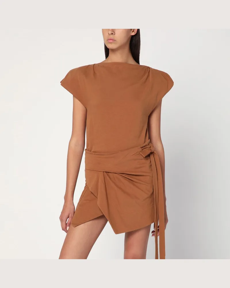 Isabel Marant Asymmetrisches Sebani-T-Shirt in Karamellfarbe Braun