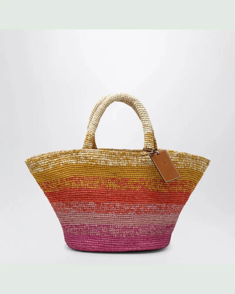 Manebí Sunset Glow Panier-Tasche aus Raffia Multicolor