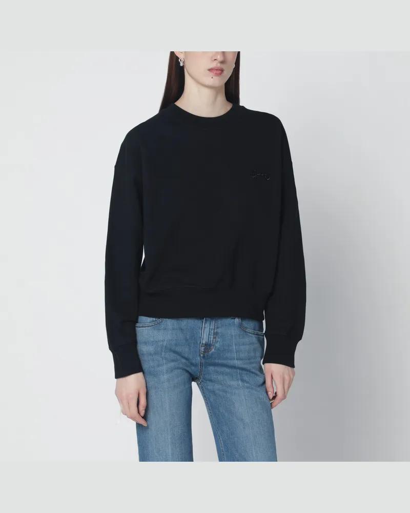Gucci Schwarzes Sweatshirt mit Horsebit-Stickerei 