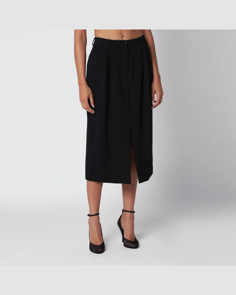 Dolce & Gabbana Schwarzer Rock aus Woll-Double-Crêpe Black