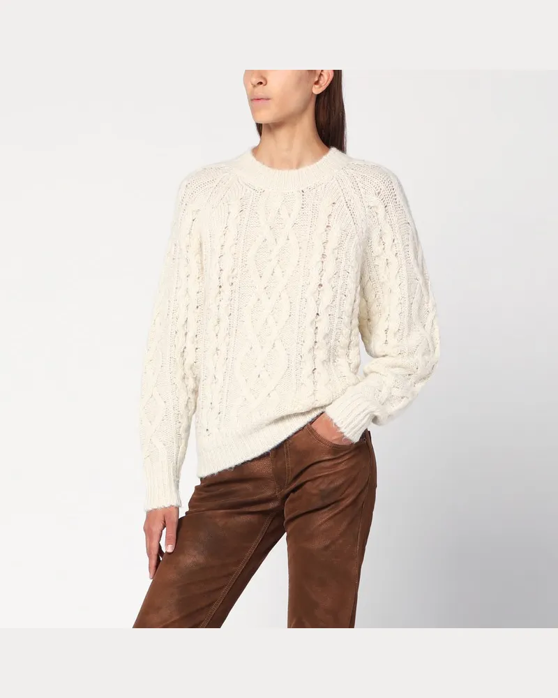 Isabel Marant Offwhite Pullover aus Mohairmischung Mehrfarbig