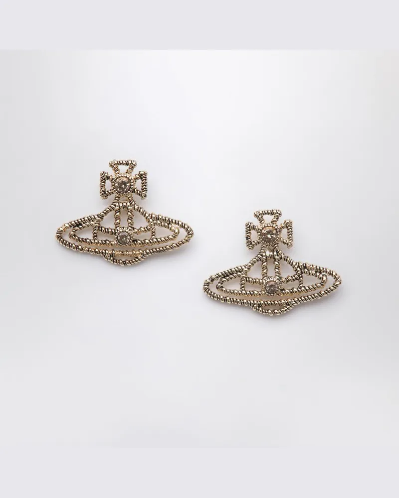 Vivienne Westwood Vergoldete Orb-Logo-Ohrringe Metallisch